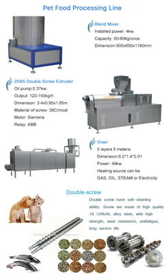 애완동물 음식 extruder 기계 농장에서 고양이와 개 음식의 완전 자동 제조